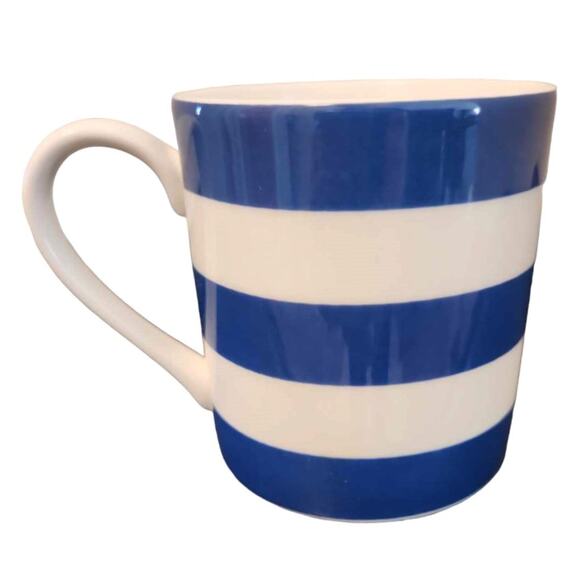 New w/Tag Kate Spade Lenox “Wise Guy” Chic Speak Blue White Stripe Coffee Mug - Picture 2 of 4
